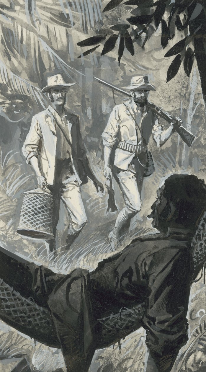 Henry Walter Bates et Alfred Russel Wallace (gouache sur papier) - Severino Baraldi