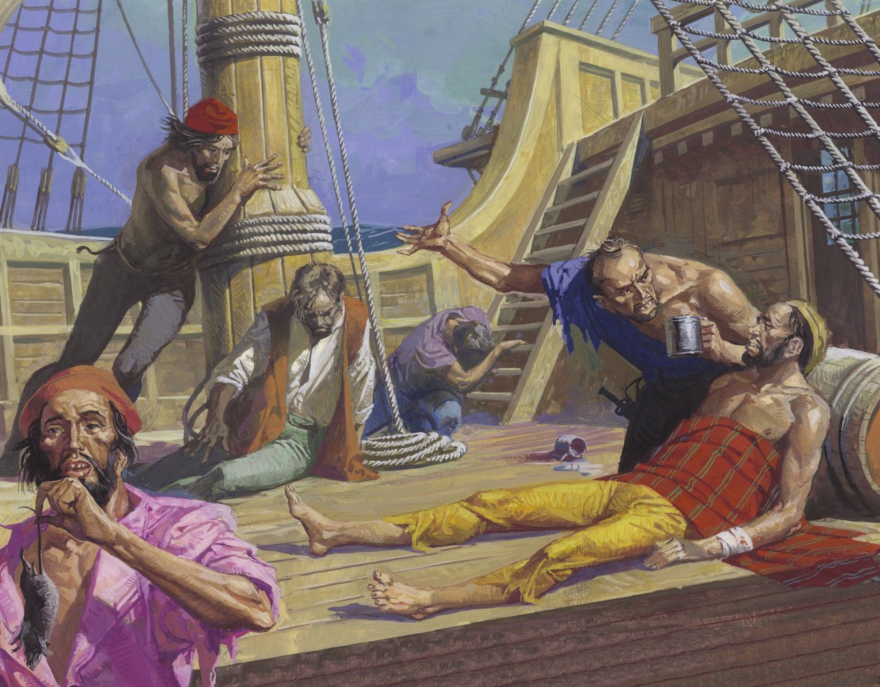 Les marins de Magellan lors de la traversée du Pacifique - Severino Baraldi
