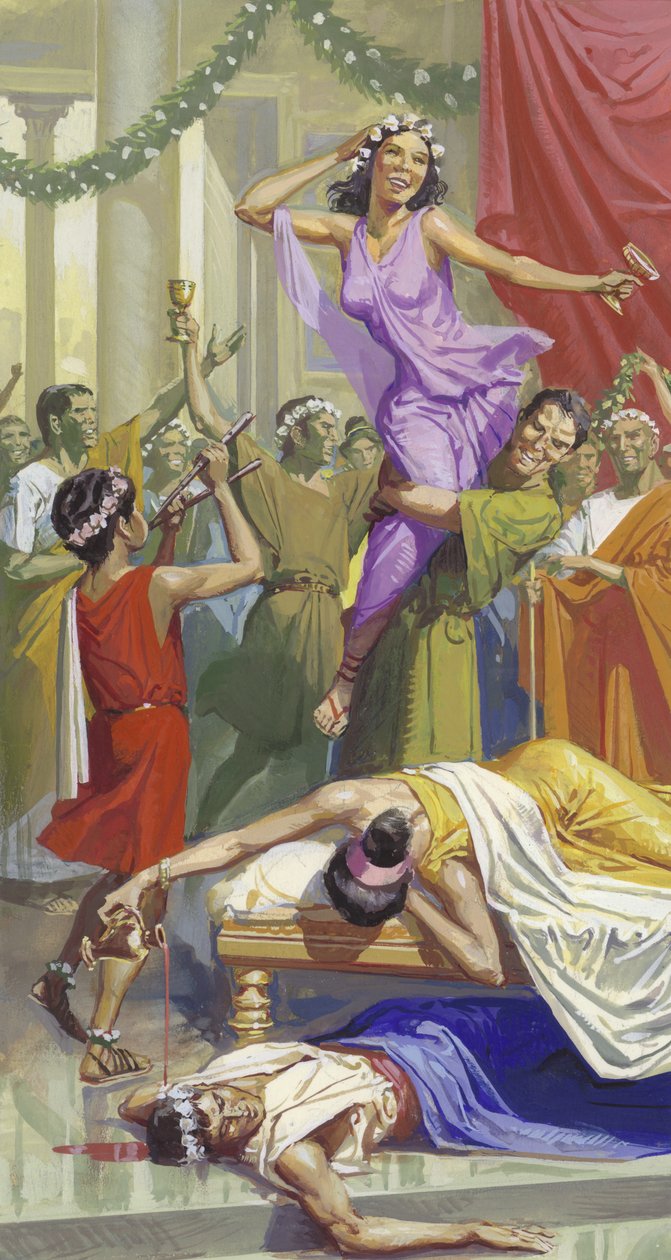 La fête romaine des Saturnales (gouache sur papier) - Severino Baraldi