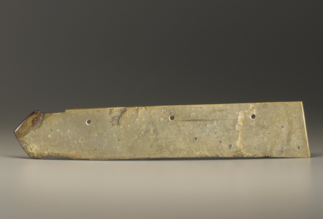Grand objet en forme de couperet de type kuei (jade) - Shang Dynasty Chinese School