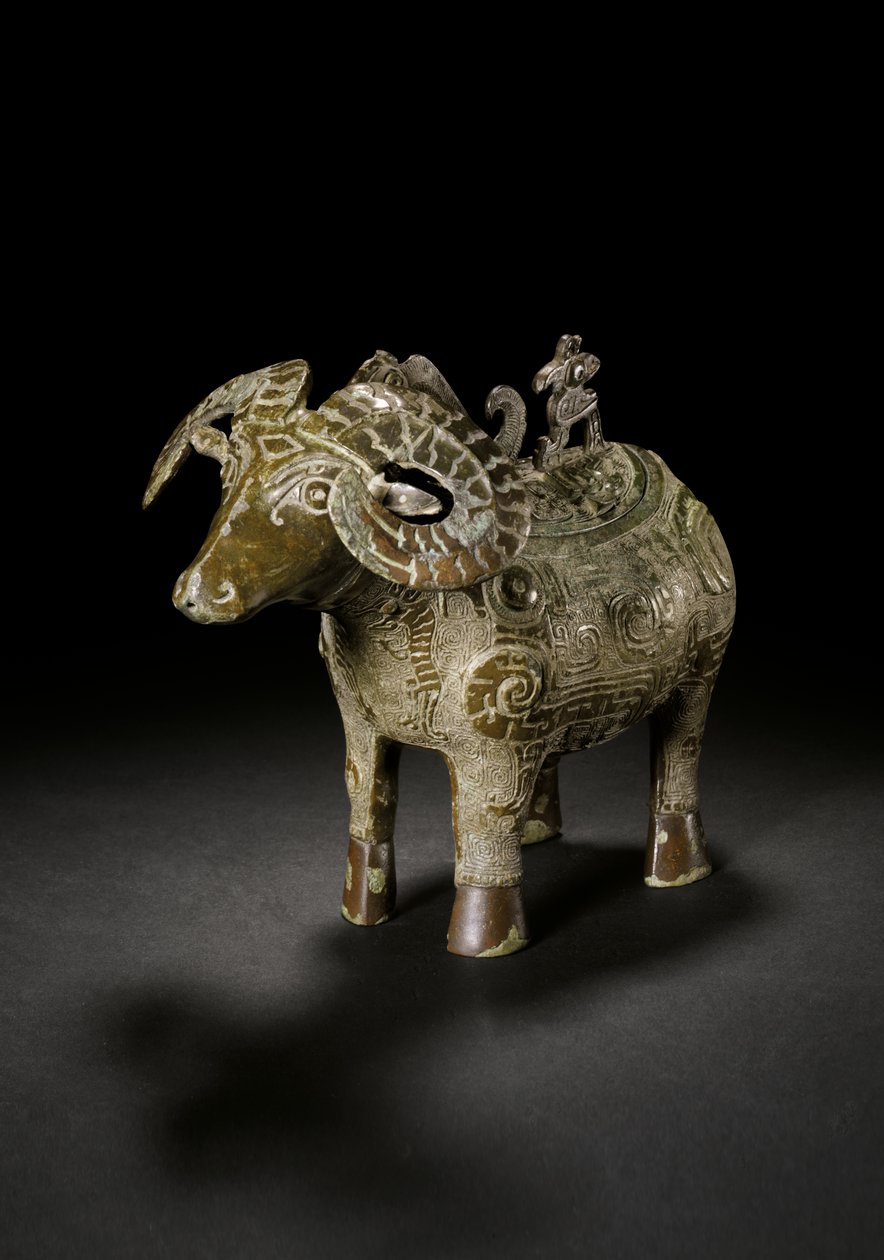 Vase à vin rituel en forme de bélier, Gong, fin de la dynastie Shang - Shang Dynasty Chinese School