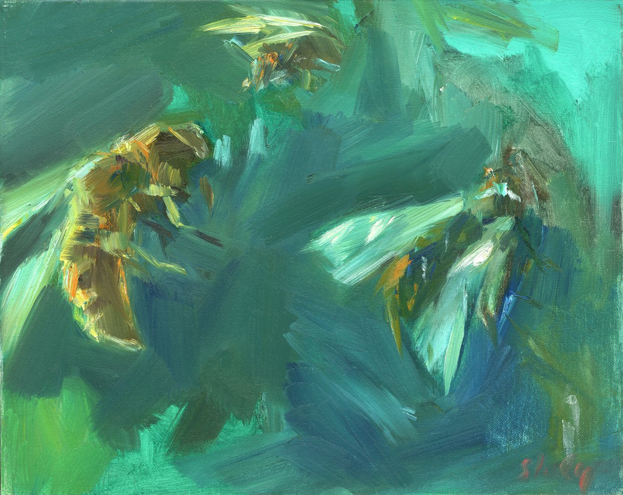 Abeille 2, 2024 (huile sur carton) - Shaun Carey