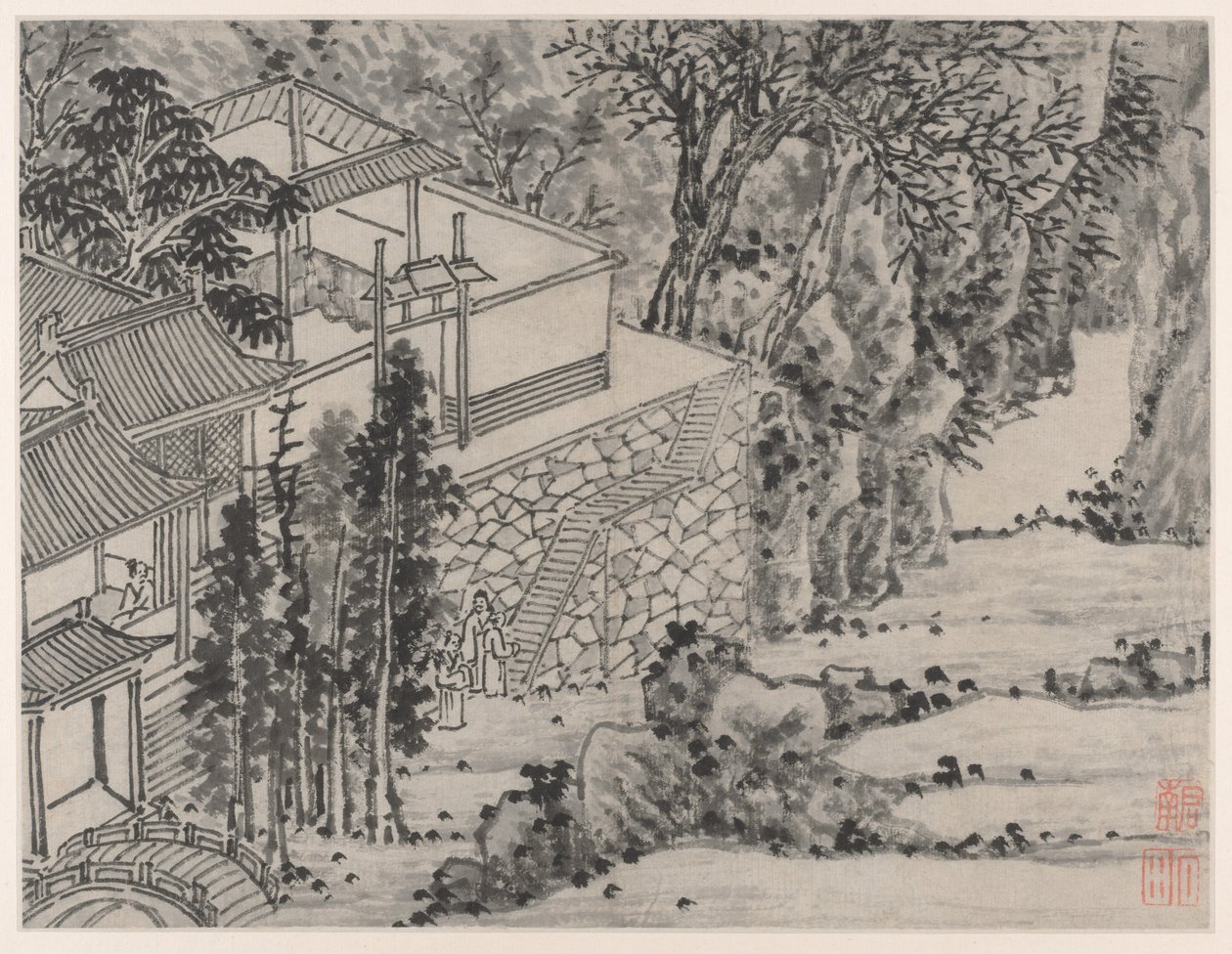 Douze Vues de la Colline du Tigre, Suzhou : Le Refuge de la Pierre Éclairée - Shen Zhou