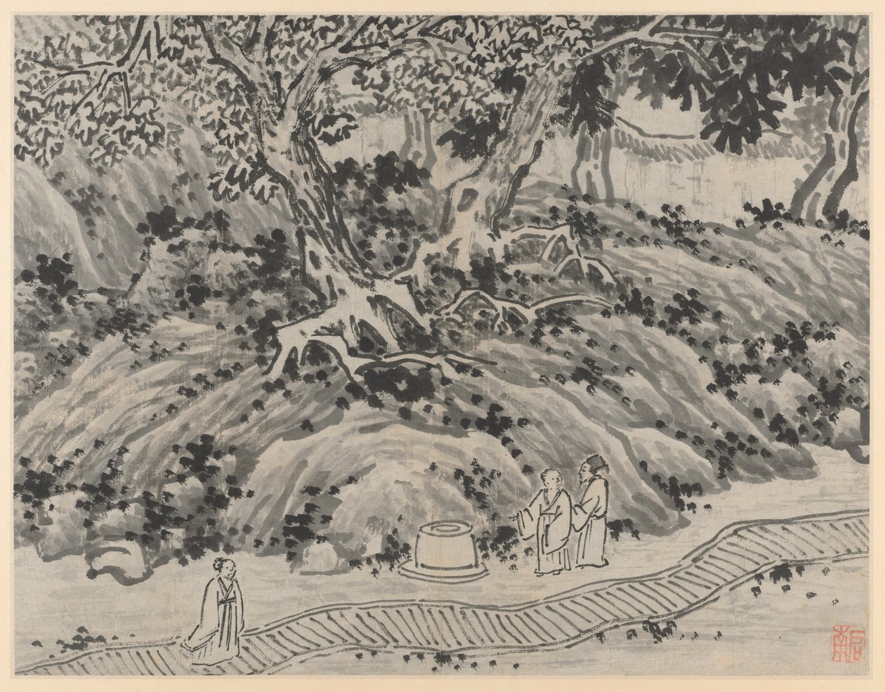 Douze Vues de la Colline du Tigre, Suzhou : La Source du Fou - Shen Zhou