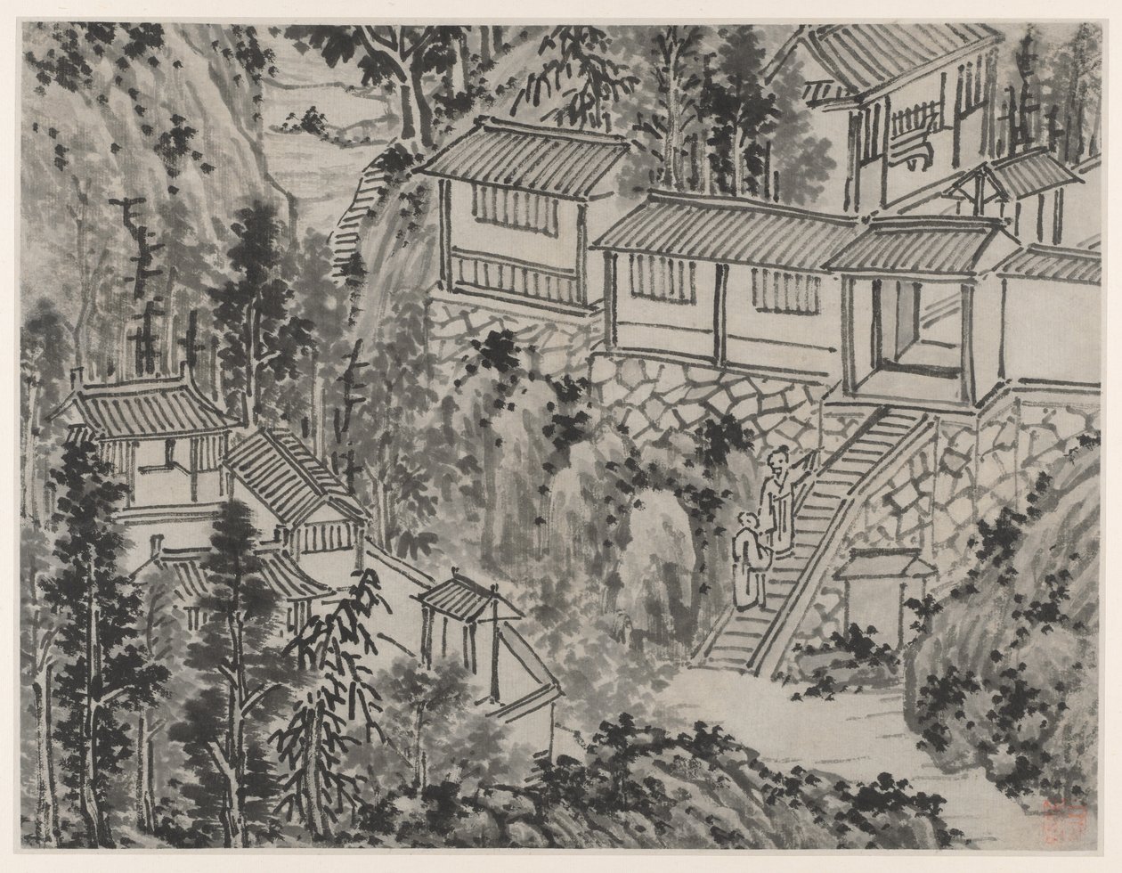 Douze Vues de la Colline du Tigre, Suzhou : Le Refuge des Pins - Shen Zhou
