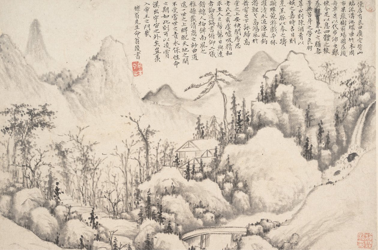 Retraite en montagne, datable de 1654-55 - Shi Lin