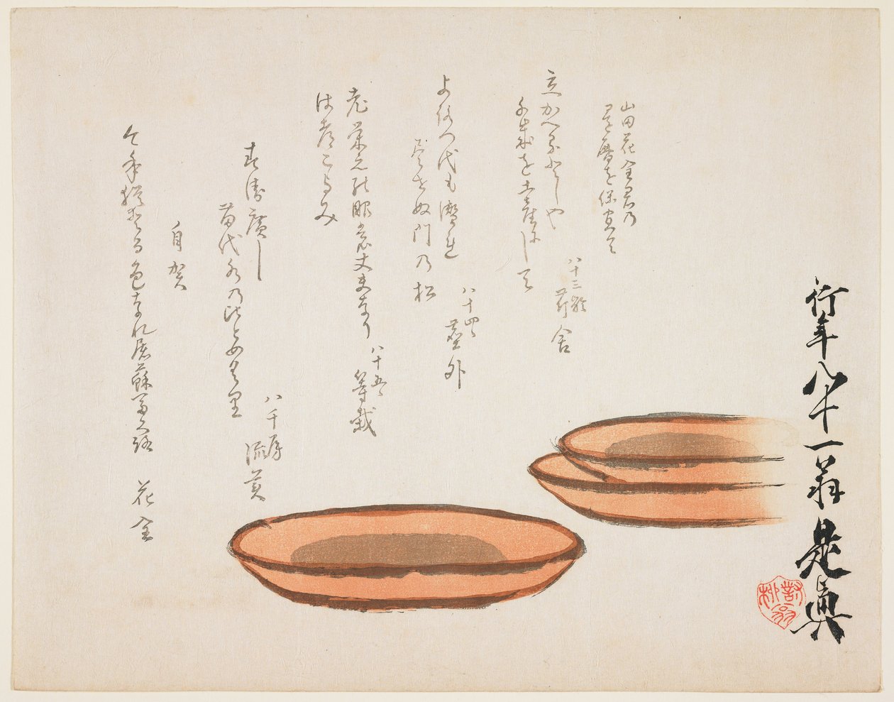(Bassins en terre cuite brune) - Shibata Zeshin