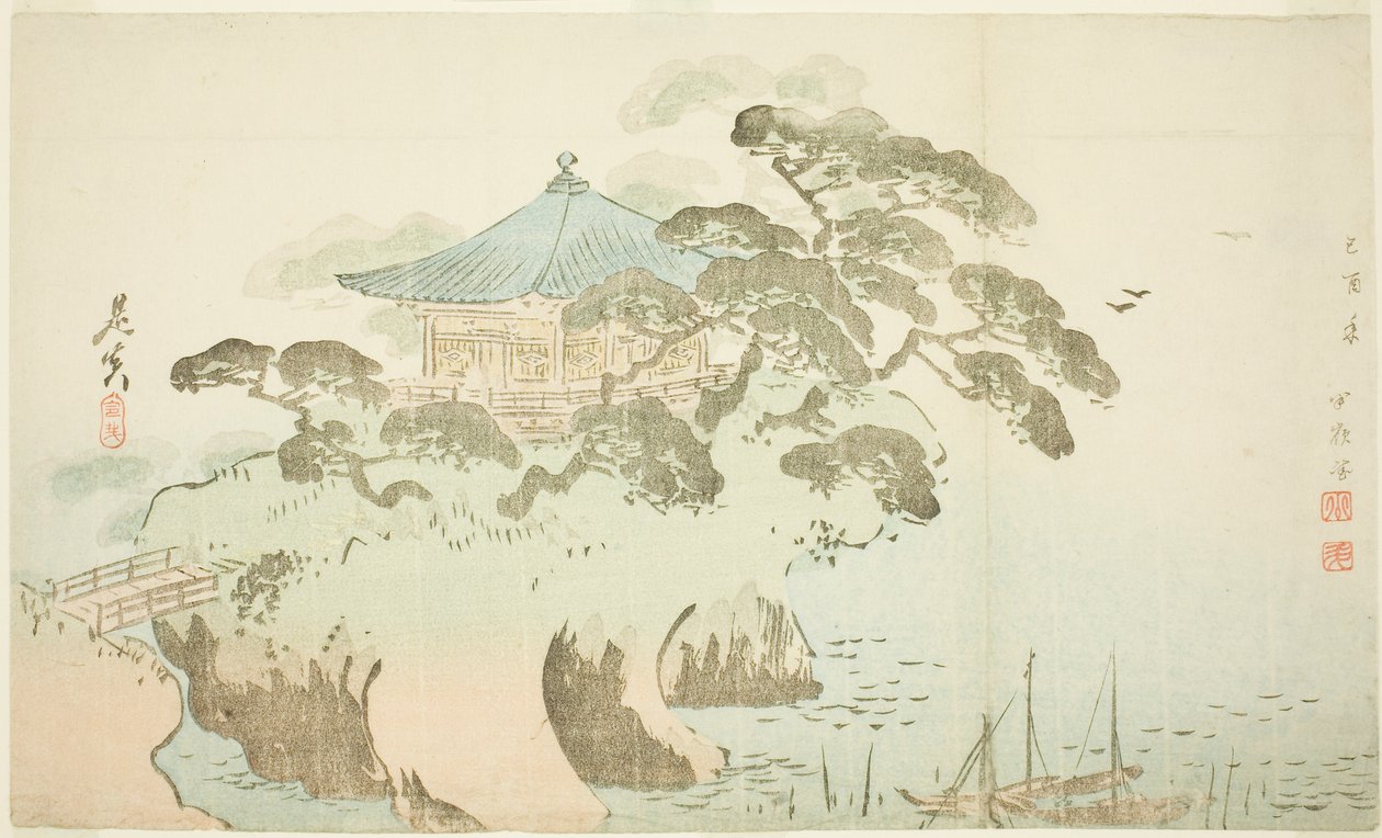 Une salle du temple - Shibata Zeshin