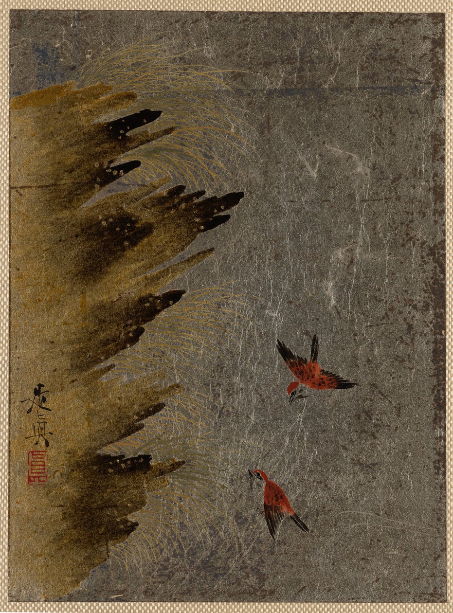 Oiseaux et rochers saillants - Shibata Zeshin