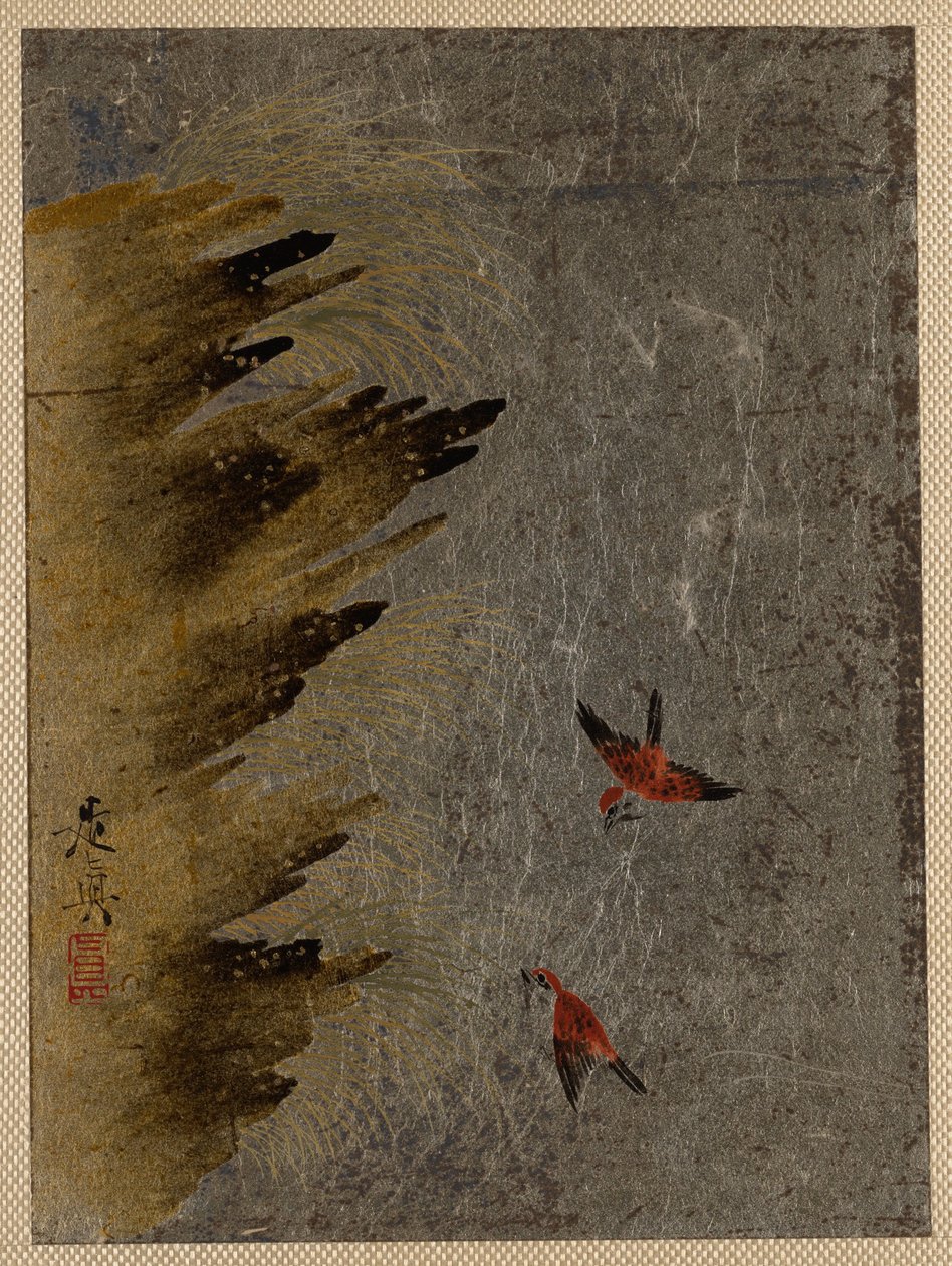 Oiseaux et rochers saillants - Shibata Zeshin