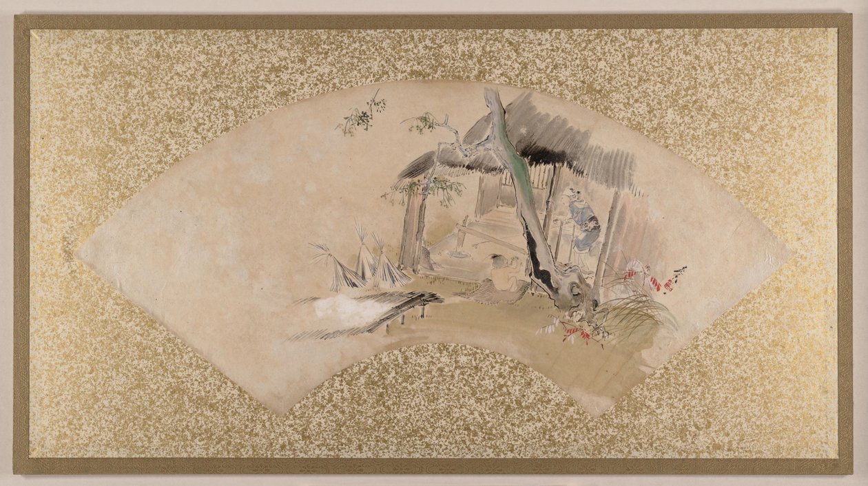 Maison avec une femme et un bébé - Shibata Zeshin