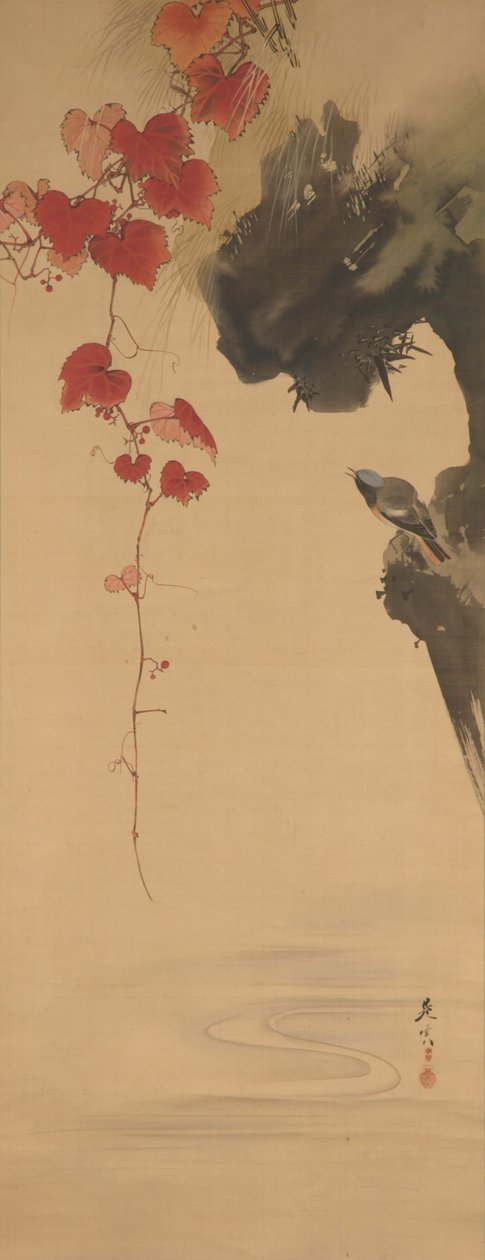 Blätter und Vogel - Shibata Zeshin
