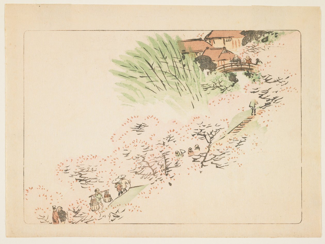 Fleurs de cerisier en montagne - Shibata Zeshin