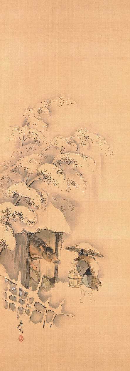 Noh-Spiel Hachinoki, eines von drei - Shibata Zeshin