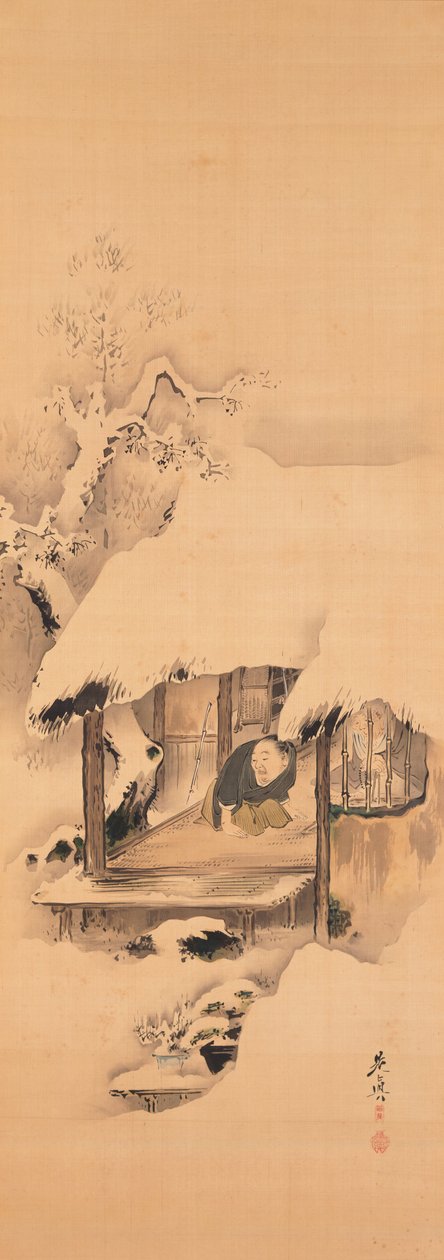 Pièce de nô Hachinoki, deux sur trois - Shibata Zeshin