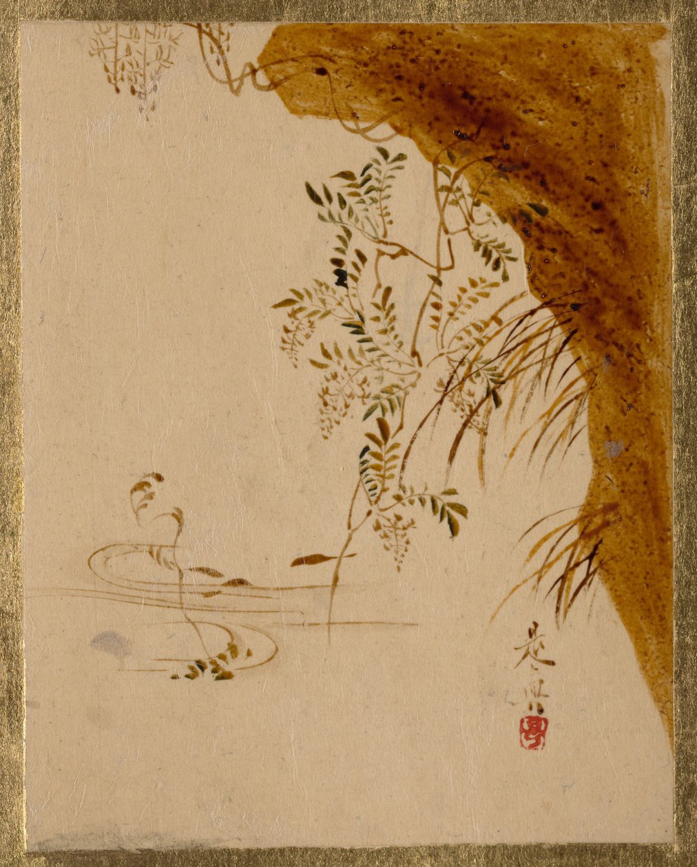 Falaise en surplomb - Shibata Zeshin