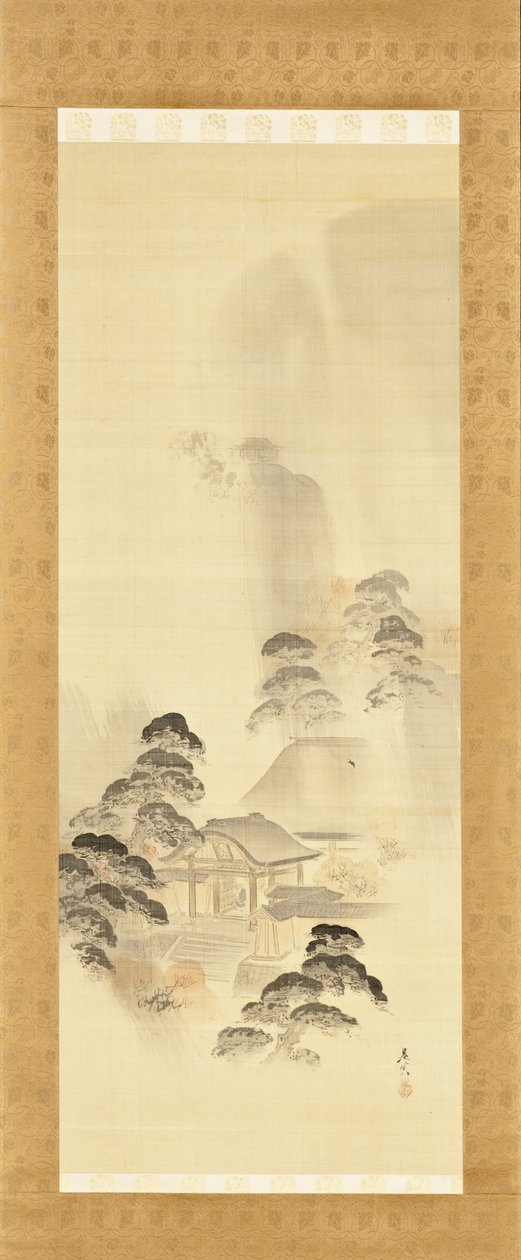 Temple sous la pluie d