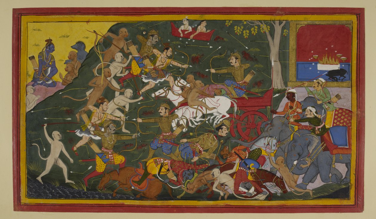 Lakṣmaṇa tue Indrajit ; Rāma et ses alliés attendent. - S?hibdin S?hibdin