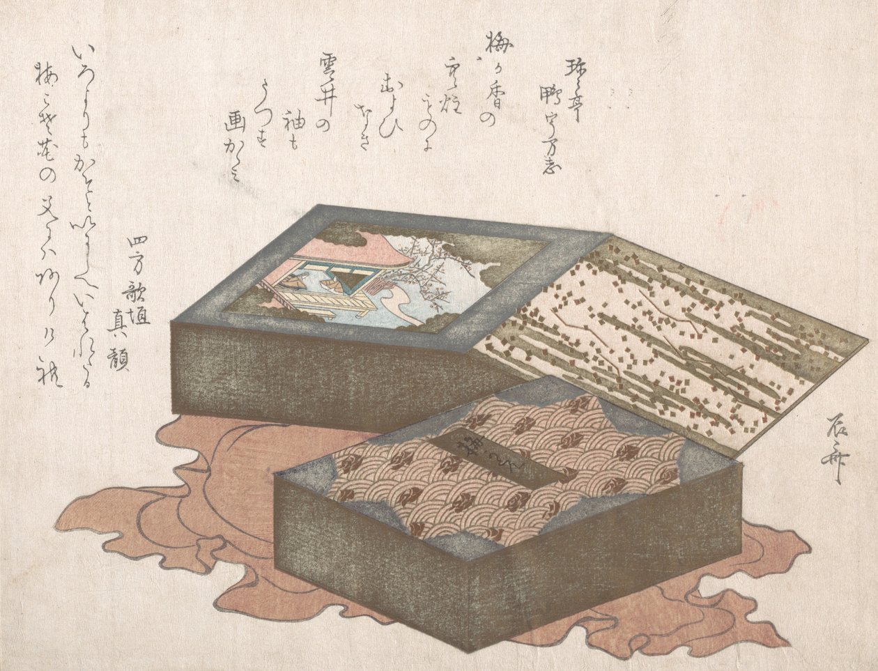 Gâteaux dans une boîte avec tissu d