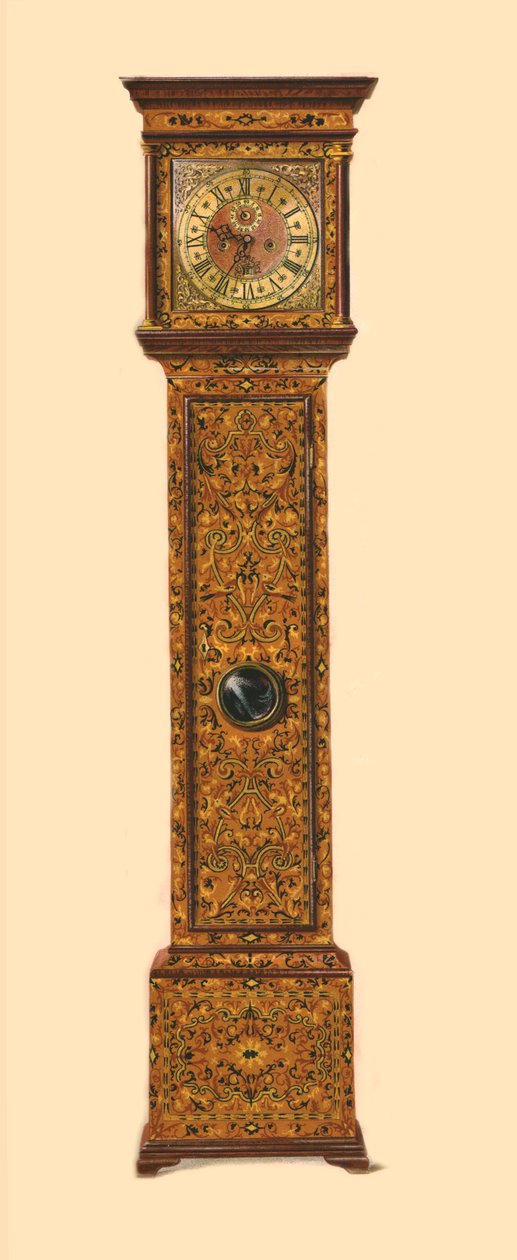 Horloge incrustée de marqueterie légère, 1905 - Shirley Charles Llewellyn Slocombe