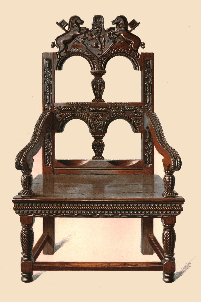 Chaise Cacqueteuse en chêne, 1904 - Shirley Charles Llewellyn Slocombe