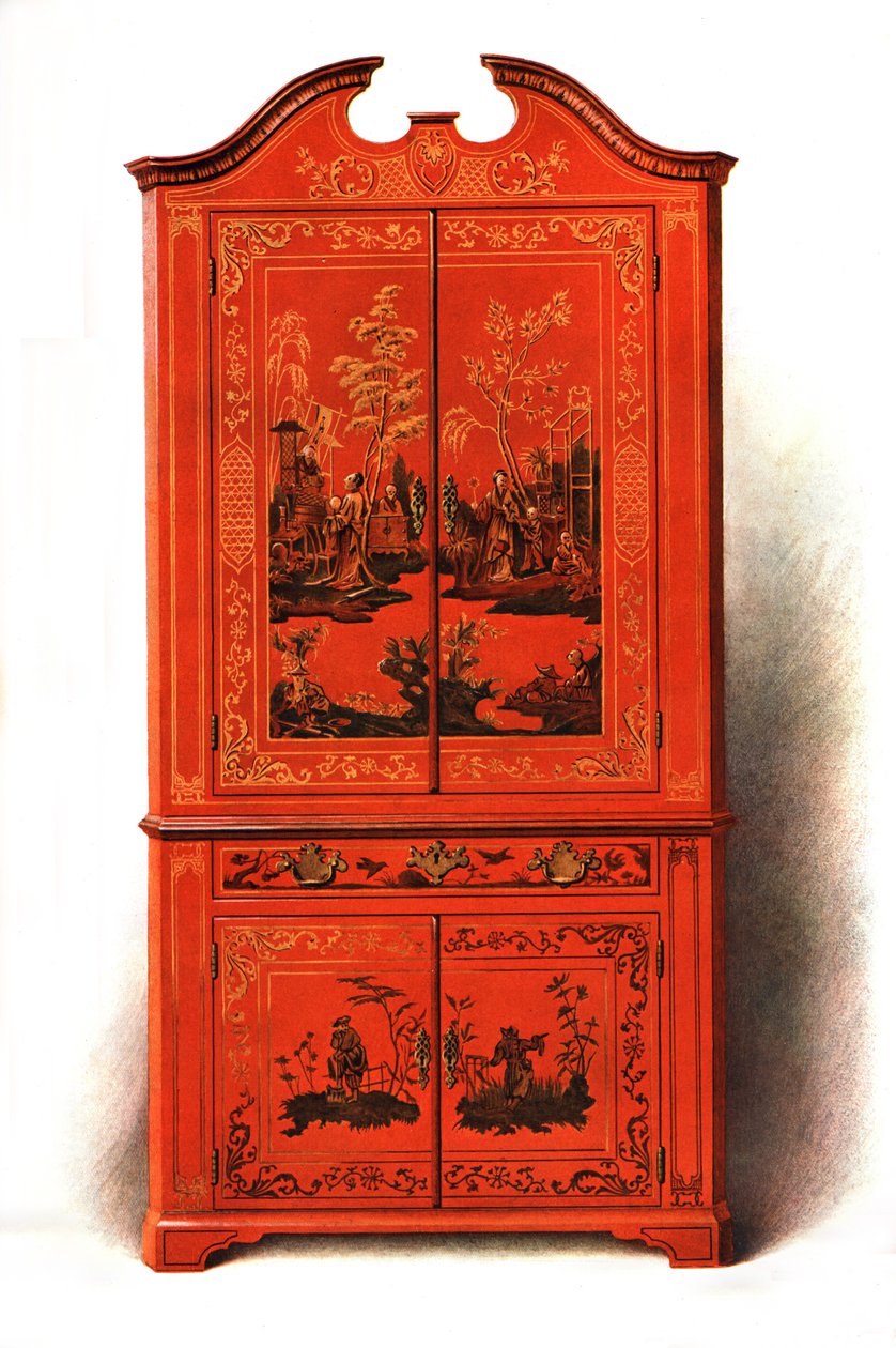 Cabinet laqué rouge, 1907-1908 - Shirley Charles Llewellyn Slocombe