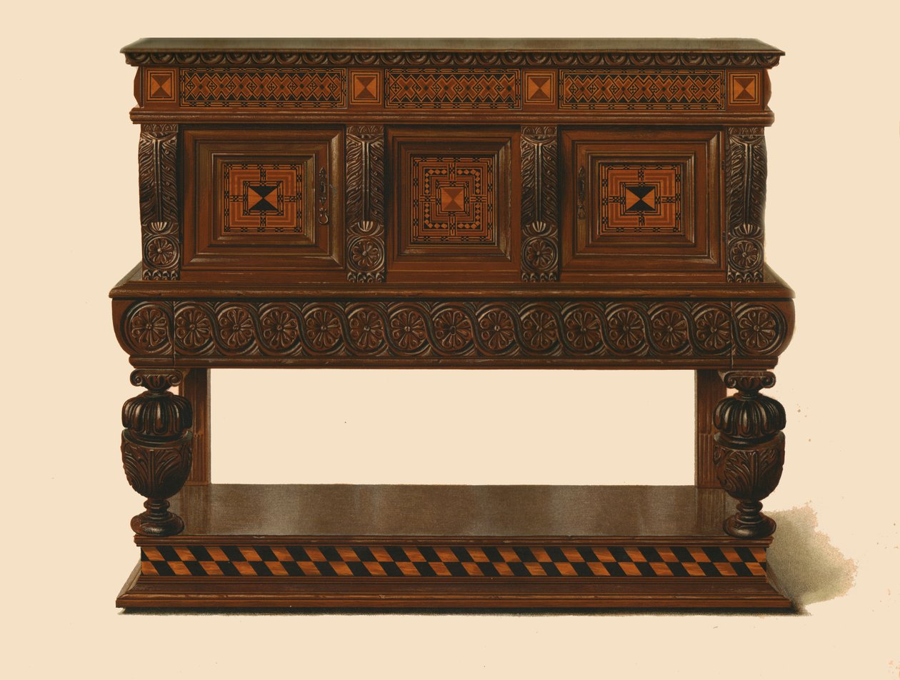 Buffet debout en noyer et chêne - Shirley Charles Llewellyn Slocombe