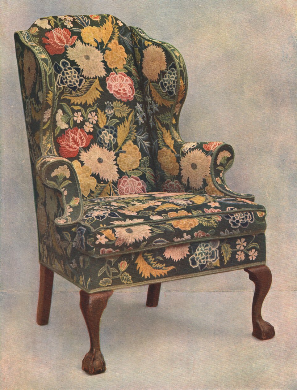 Chaise en noyer recouverte de broderie, 1905 - Shirley Charles Llewellyn Slocombe