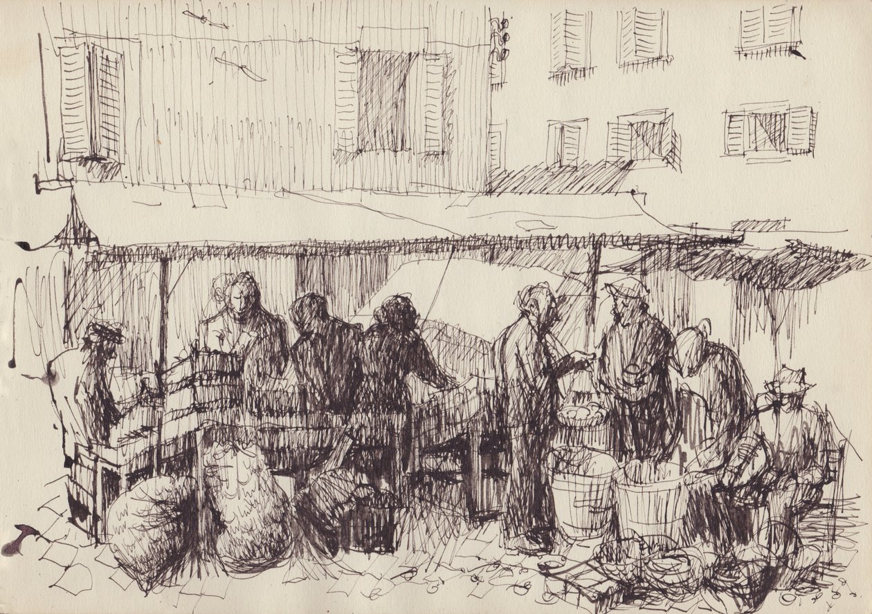 Scène de marché, Italie, vers 1950 - Shirley Markham