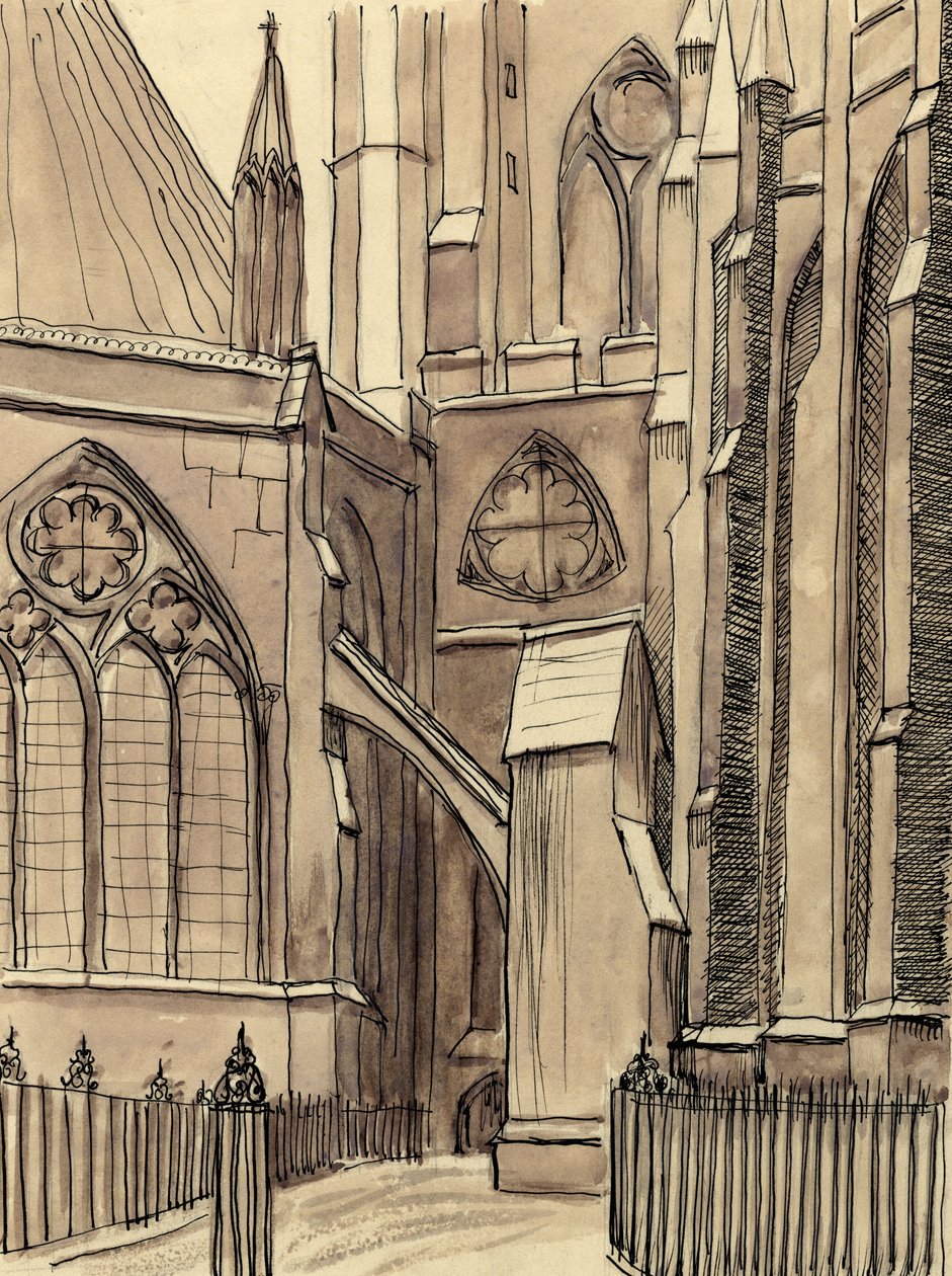 La salle capitulaire, abbaye de Westminster, Londres, vers 1950 - Shirley Markham