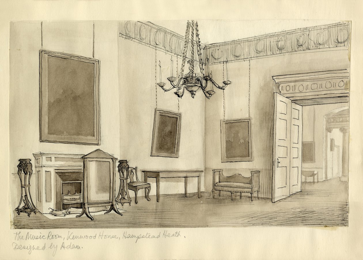 La Salle de musique, Kenwood House, Hampstead Heath, vers 1950 - Shirley Markham