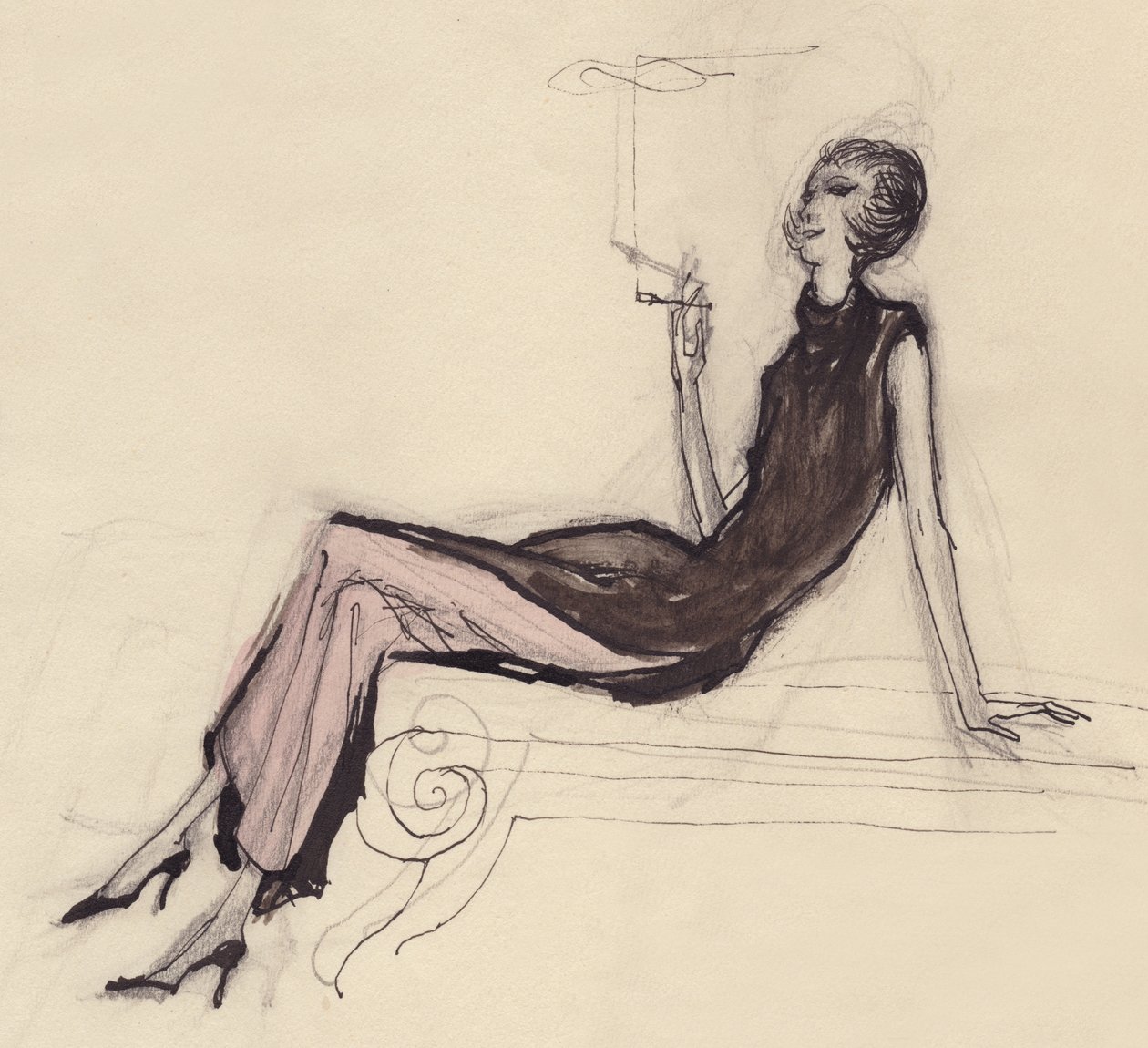 Femme fumant - Shirley Markham
