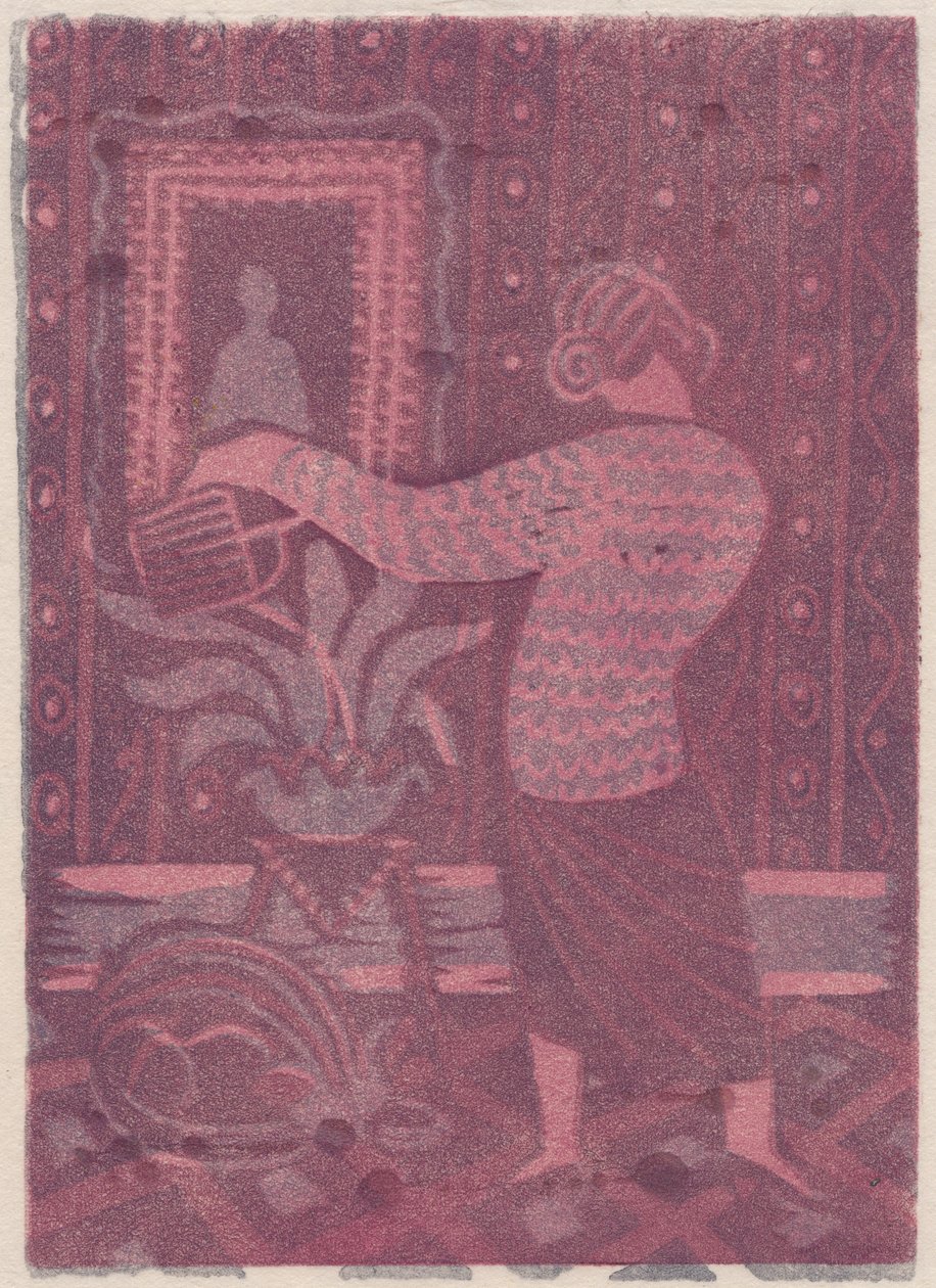 Femme arrosant des plantes, vers 1951 - Shirley Markham