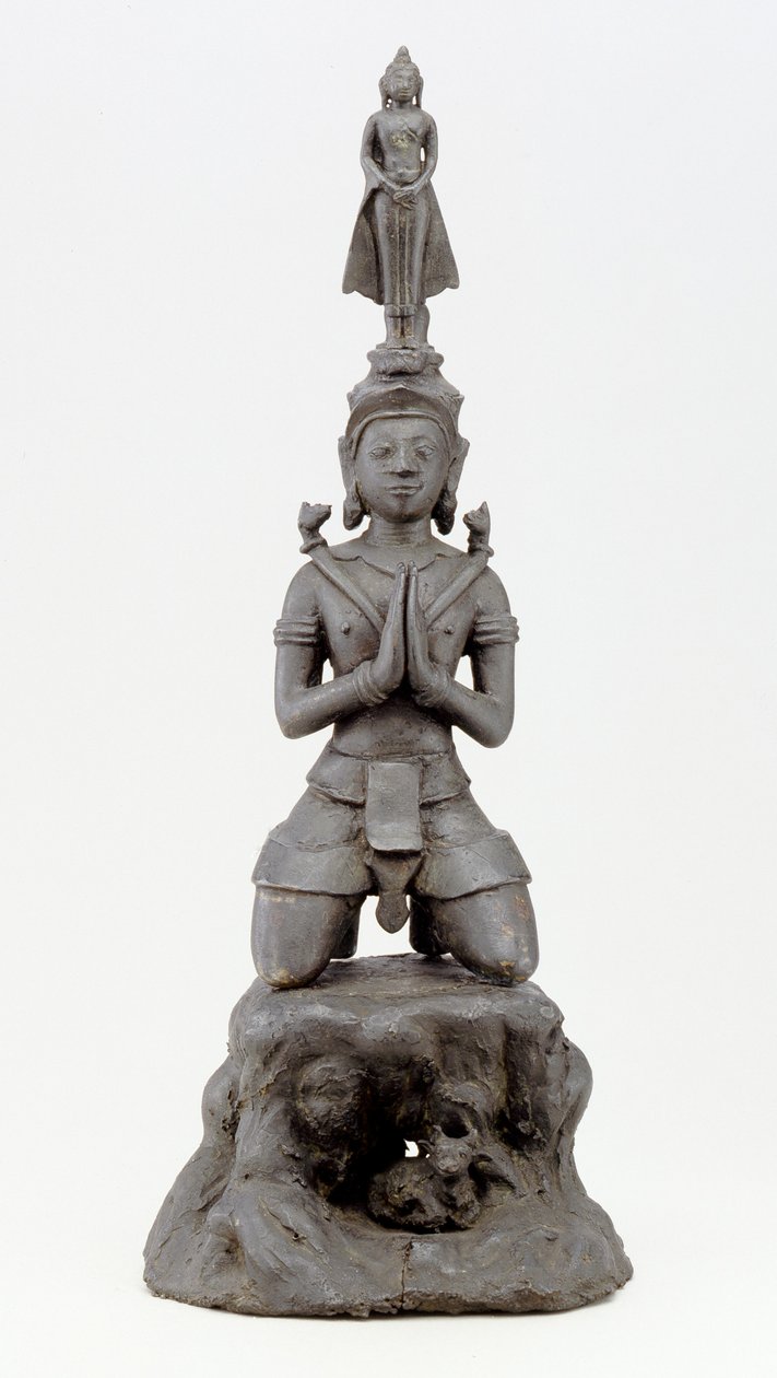 Siva honore le Bouddha, culture Lan Na - Siamese School