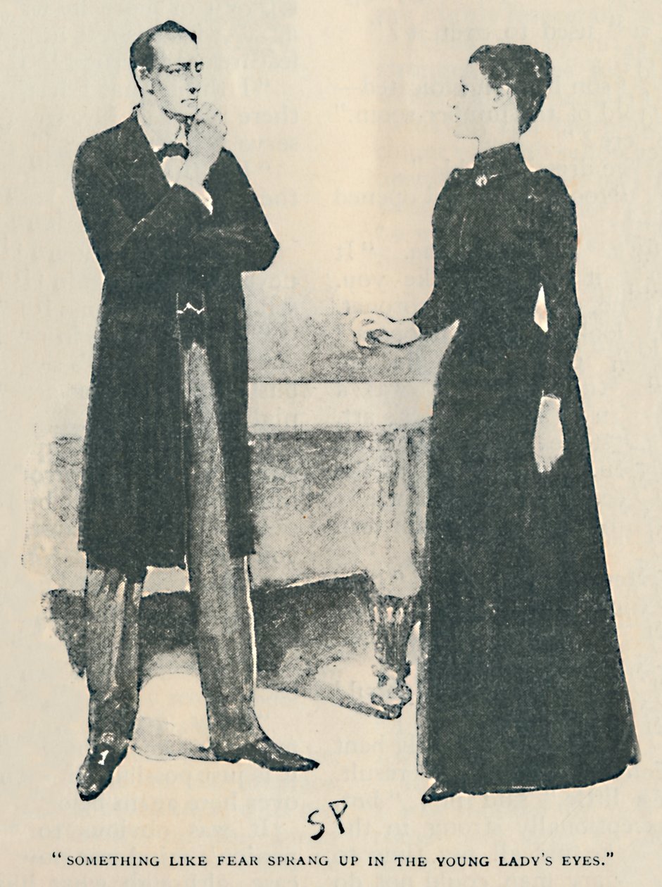 Quelque chose comme la peur surgit dans les yeux de la jeune fille, 1892 - Sidney Paget