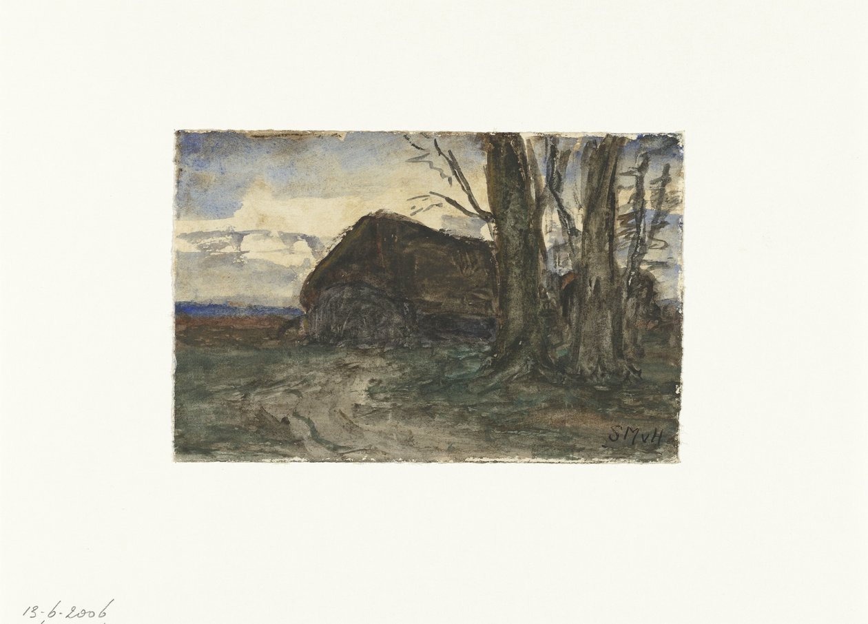 Bergerie près des arbres au crépuscule - Sientje Mesdag van Houten