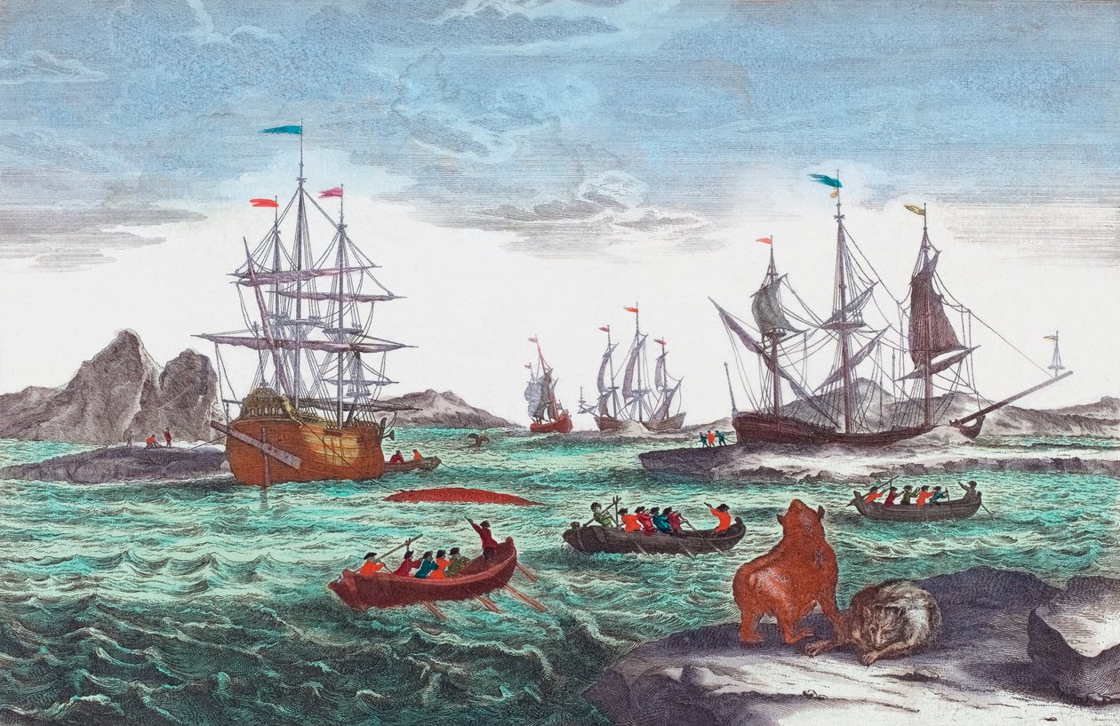 Flotte baleinière au large du Groenland au 18e siècle - Sieuwert van der Meulen