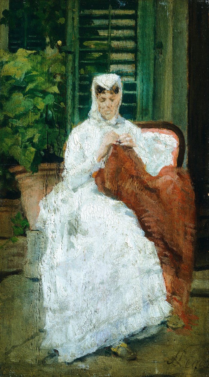 Dame cousant - Silvestro Lega