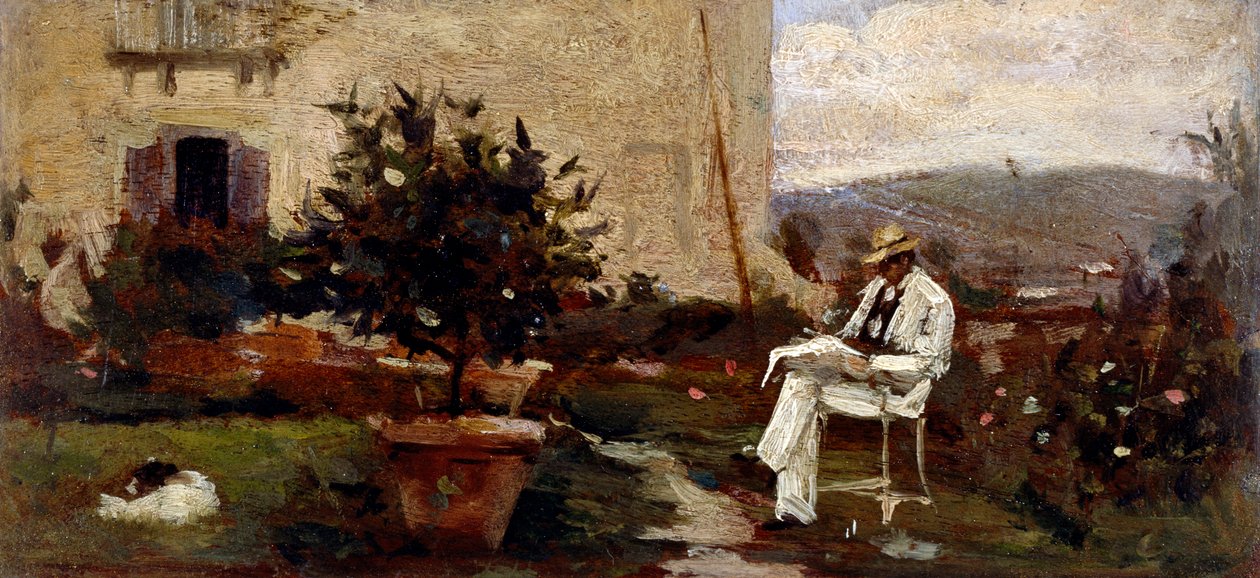 Luigi Tommasi dans le jardin - Silvestro Lega