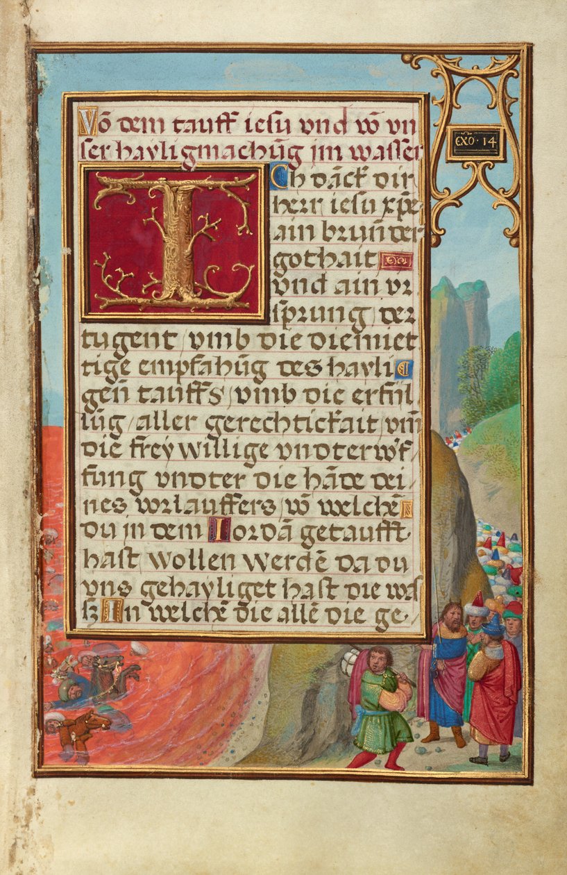 Bordüre mit der Überquerung des Roten Meeres - Simon Bening