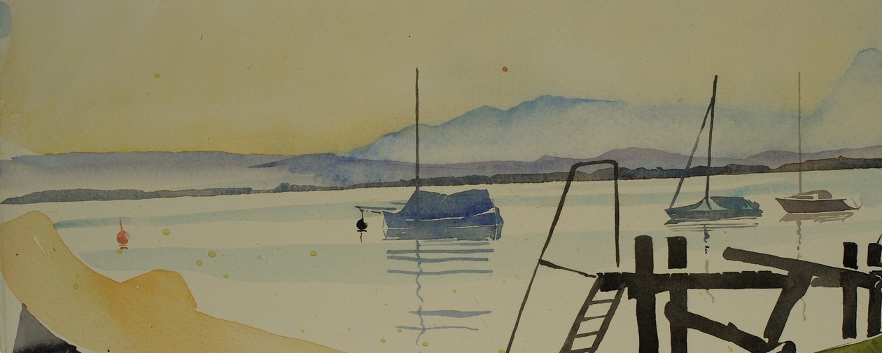 Lac alpin, 2001 (aquarelle) - Simon Fletcher