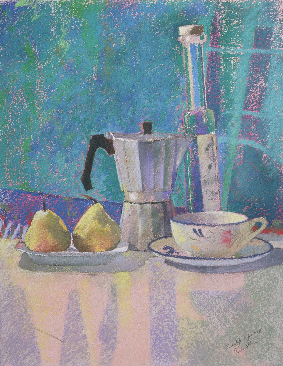 Petit déjeuner pour WK (pastel sur papier) - Simon Fletcher