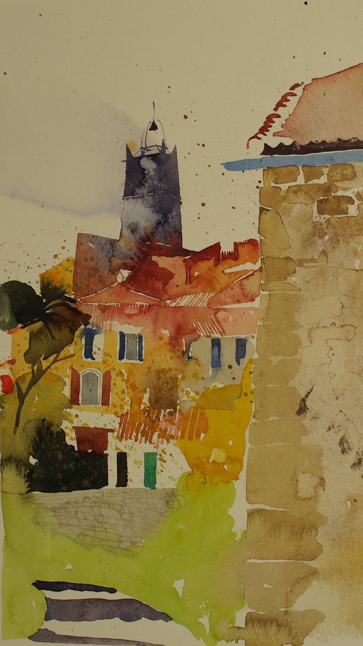 Clocher, Languedoc, 2002 (aquarelle) - Simon Fletcher