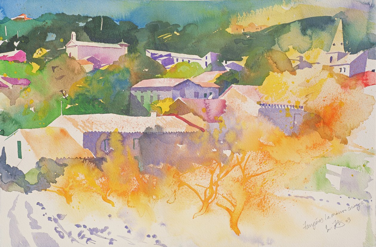Faugeres, La Maison Orange, 2003 (aquarelle sur papier) - Simon Fletcher
