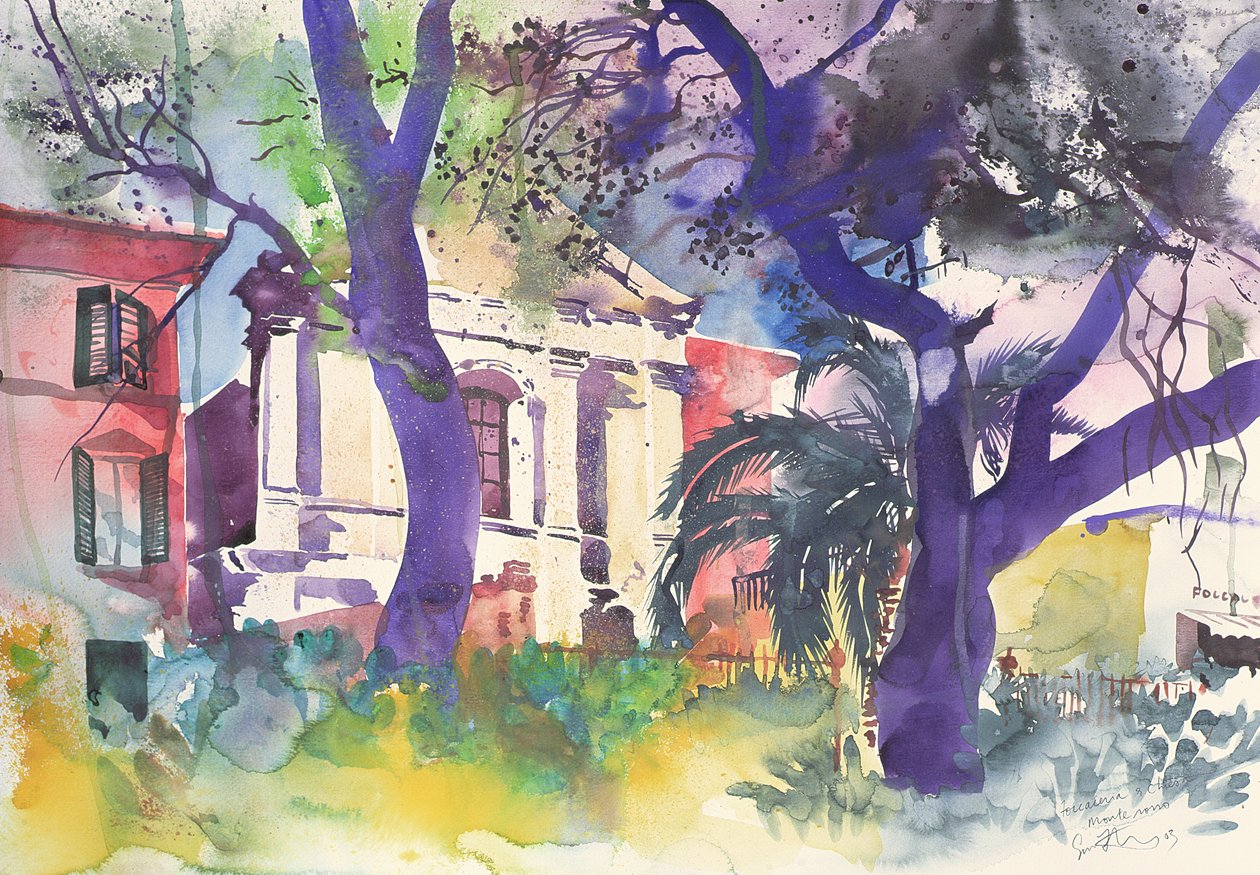 Foccaceria e Chiesa, Italie, 2003 (aquarelle) - Simon Fletcher