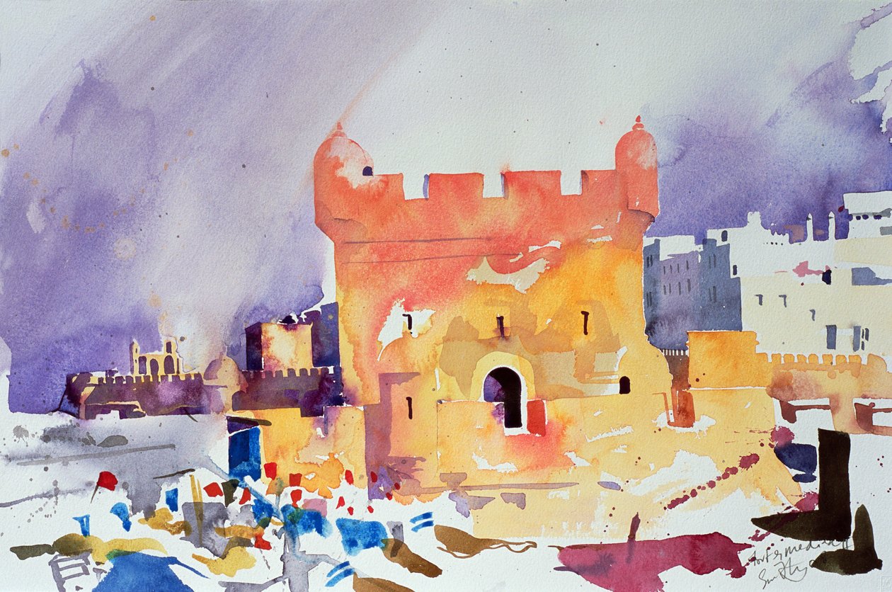 Fort et Médina II (aquarelle sur papier) - Simon Fletcher