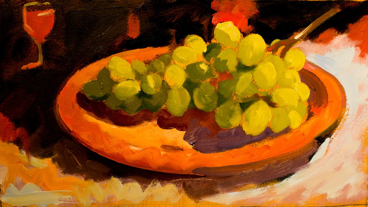 Grapes II, 2016 (oil on card) - Simon Fletcher