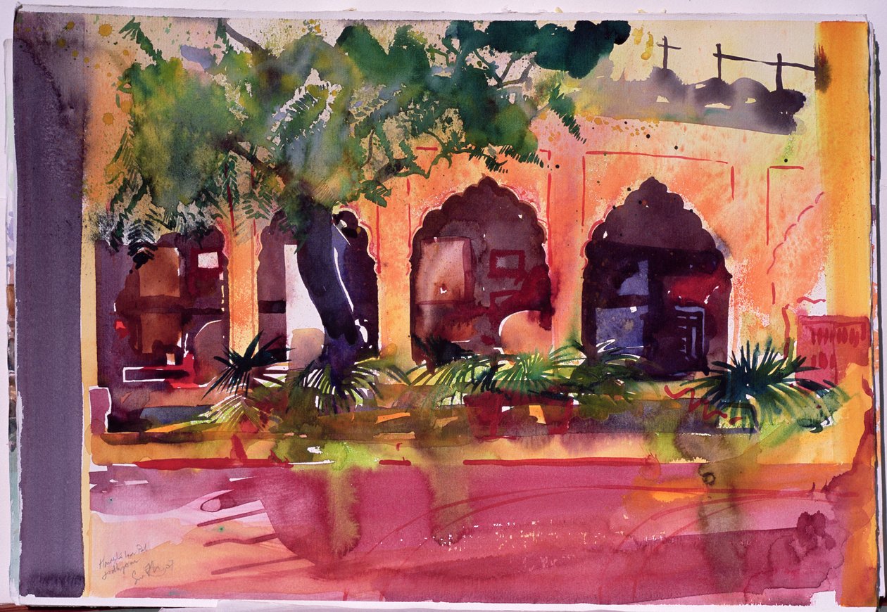 Haveli Inn Pal Jodphur, 2007 (aquarelle sur papier) - Simon Fletcher