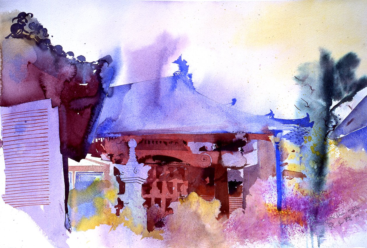 Jodo Shai Kyoto, 2000 (aquarelle) - Simon Fletcher