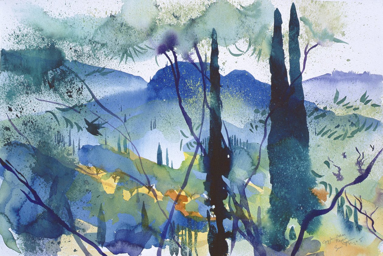 Près de Pagoi, Corfou, 2005 (aquarelle) - Simon Fletcher